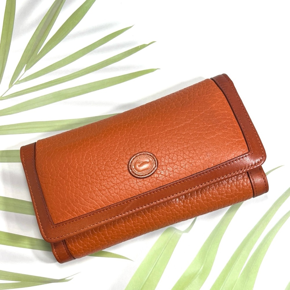🦆 DOONEY & BOURKE AWL TRIFOLD LEATHER WALLET SNAP IN TAN VINTAGE
